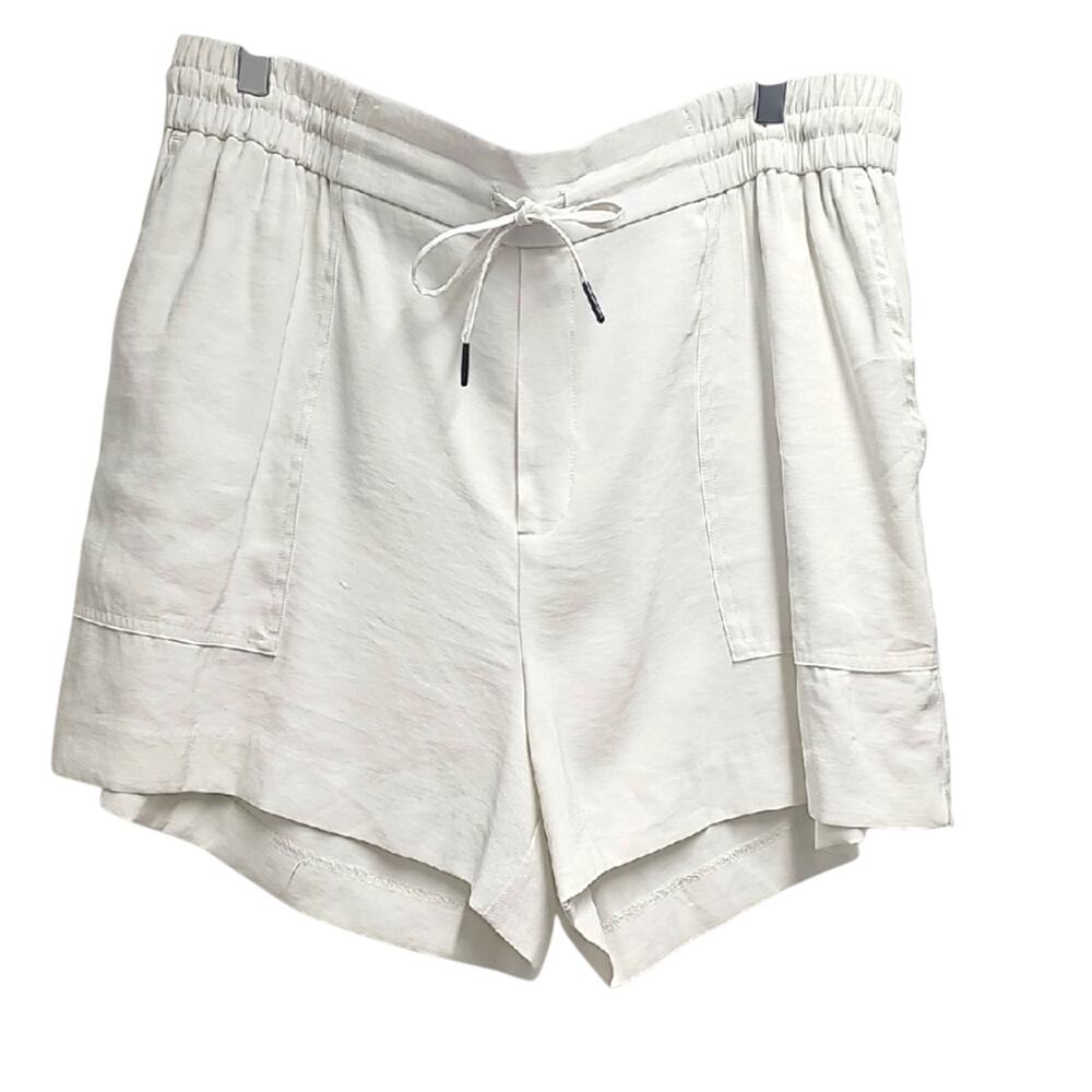 kersh Women's White Rayon Blend Pull On 4 Pocket Drawstring Shorts Size XXL